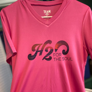 🌴☀️Performance Sun Shirt, Short Sleeve V-Neck Logo Sunset, UPF 40+ Ladies Fit (2 Colors Available)