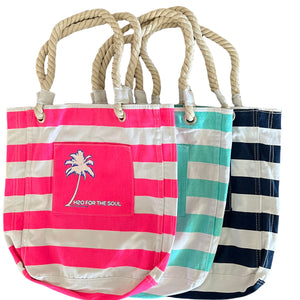 🌴☀️ Canvas Beach Bag, Logo Small (3 Options)