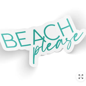 Vinyl Decal, Small "BEACH please"