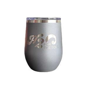 🌴☀️ Stainless Steel Wine Tumbler 12oz, Logo Rectangle (7 Color Options)