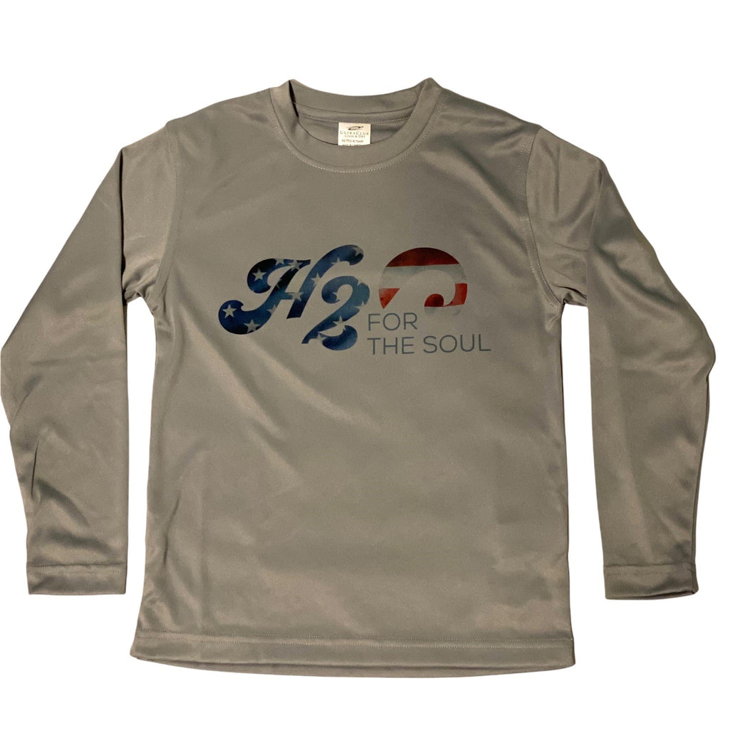 🌴☀️Performance Sun Shirt, Long Sleeve Logo Patriotic (Youth)